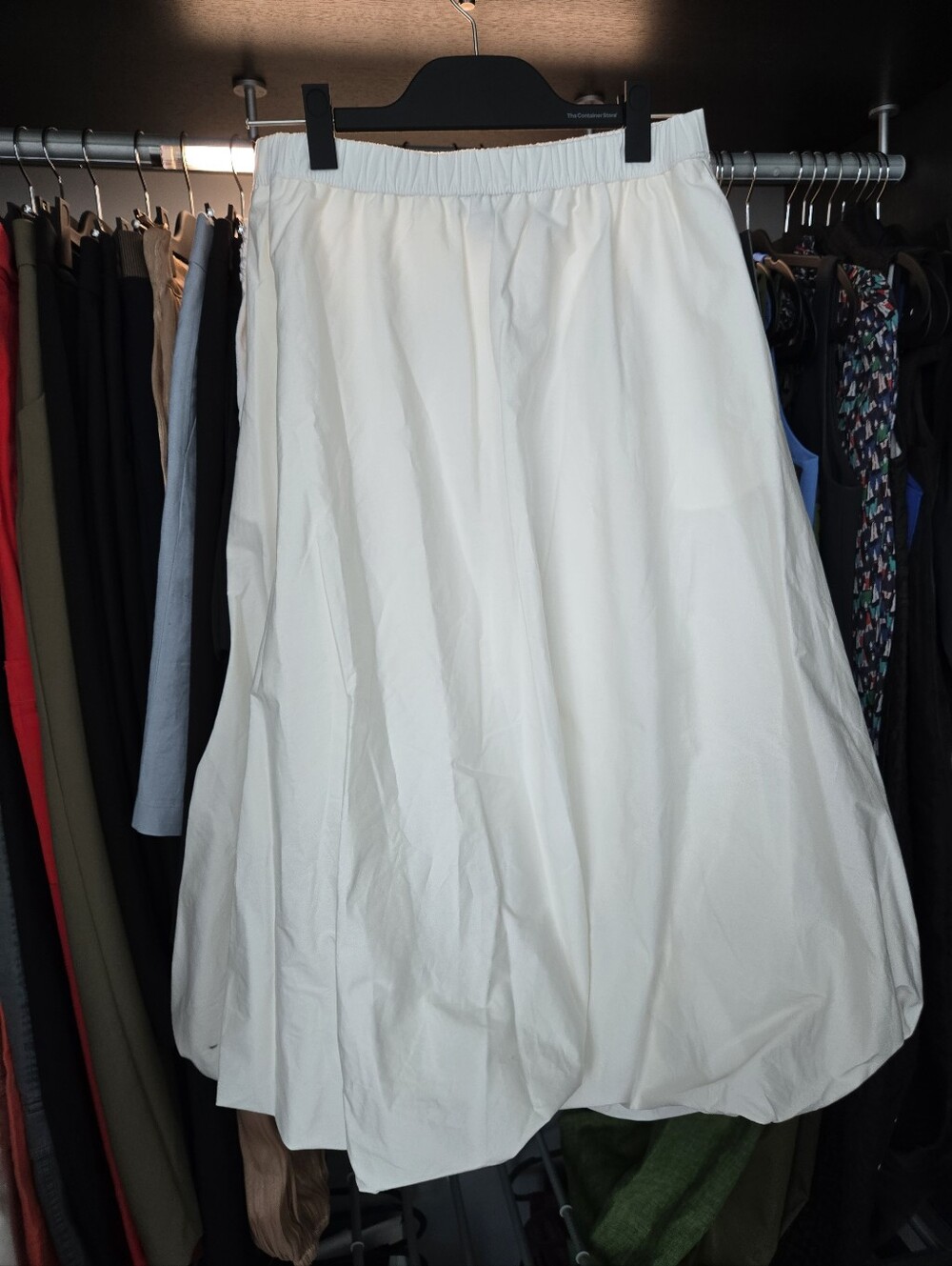 Donna Karan White A-Line Midi Skirt